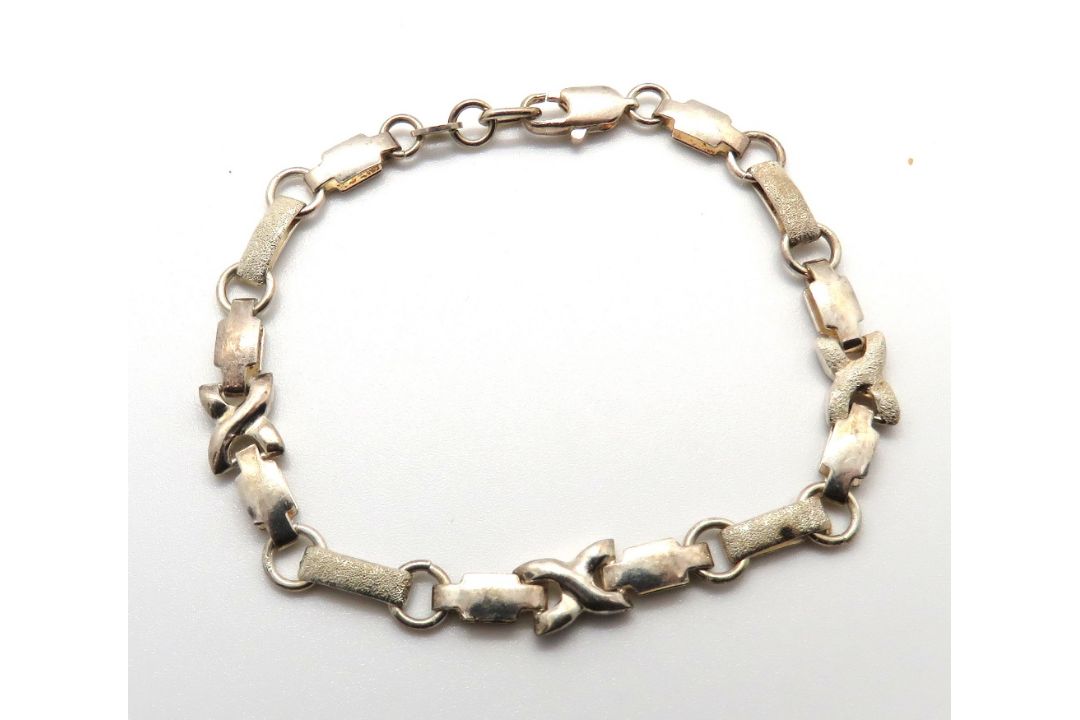 A hallmarked silver bracelet. - Image 1 of 2