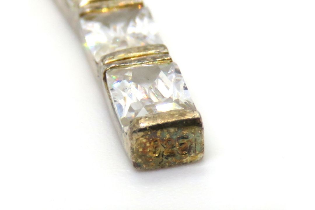 A silver pendant set with white stones, - Image 3 of 3