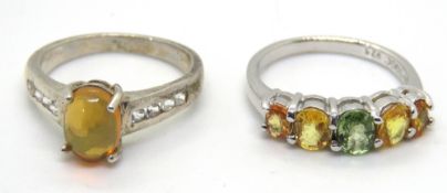 Two silver rings, size J/K.