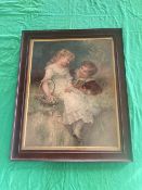 A framed vintage Pears advertising print, 69x 56cm.