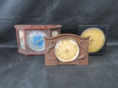 Three clocks including Smiths and Westclox.