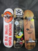 Three skateboards (one a/f).