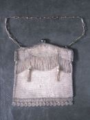 A finely made silver chainmail purse, import 925 hallmark, total weight 257.9g / 8.29ozt.