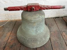 A bell made by, and cast in proud relief upon, J Shaw & Sons Bradford 1876,