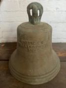 A 19th century bell cast by and having in proud relief upon (J & E) Smith & Co Chesterfield 1817.