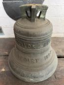 A late 19th century cast bell made by and in proud relief upon J Taylor & Co Founders 1771 (recast