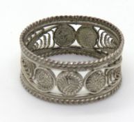 A filigree ring, no apparent hallmarks, size Q.