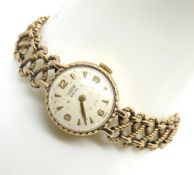 A 9ct gold ladies Rolex Tudor Royal wristwatch, hallmarked 375, total weight 21.