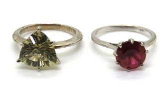 Two silver rings, size J/K.