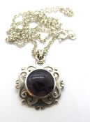 A silver and Blue John pendant, stamped 925, on silver chain.