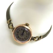 A c1950s Buren 9ct gold ladies wristwatch, hallmarked 925, movement and dial marked Buren.