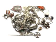 A quantity of assorted silver and white metal jewellery, 63.4g.
