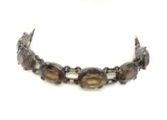 An impressive smoky quartz bracelet set in sterling silver.