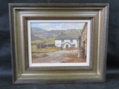 Robert Martin Tomlinson (b. 1945) oil on board 'Stool End Farm, Langdale', sight size 18.5 x 13.