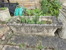 A large rectangular garden planter.