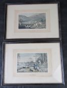 A pair of hunting prints being 'Duck Shooting' and 'Grouse Shooting', each 18.5 x 11.
