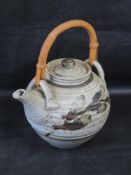 Attributed to William (Bill) Marshall (1923-2007) a St Ives studio pottery teapot of globular form