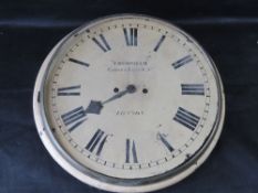 A 19th-century English fusee dial wall clock by Frodsham of Gracechurch Street, London. a/f.