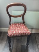 Two balloon back chairs and another single bedroom chair.