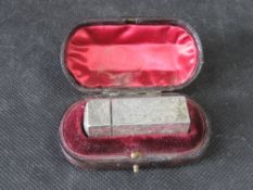 A hallmarked silver perfume bottle in original fitted box.