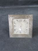 A hallmarked silver clock, a/f.