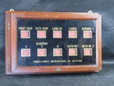 An Edwardian servants' bell indicator board.