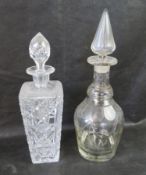 Two lead crystal decanters