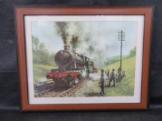 Railway print; Sunday Working by Don Breckon, sight size 39 x 29cm, overall 52 x 42cm.