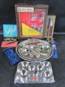 A quantity of assorted metalware including WMF.