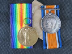 A WWI War and Victory medal set for PTE E Snow.