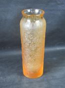 A Lalique 'Bougainvillier Blossom' amber glass vase of amphora form with relief body, 18 cm high,
