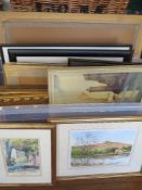 A quantity of assorted framed paintings and prints.