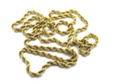A 9ct gold rope twist chain necklace, hallmarked 375, approx 61cm in length, 5.1g.