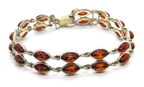A silver and Baltic Amber bracelet, hallmarked 925.