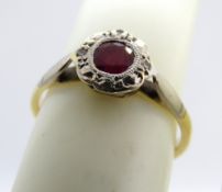 A delightful vintage 18ct gold ruby ring,