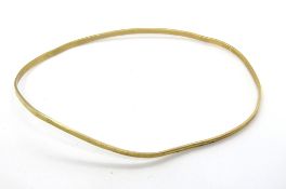 A 14ct gold bangle, a/f, stamped 585, 3.6g.