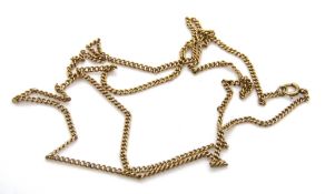 A yellow metal chain necklace, indistinct marks to clasp, 1.9g.