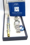 A Rotary 'Heritage' wristwatch and pen set in presentation box.
