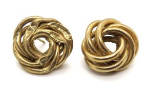A pair of 9ct gold earrings, a/f, hallmarked 375, 4g.
