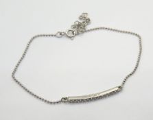 A silver and cz bracelet, stamped 925.