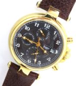 A Mens Stauer wristwatch on buffalo calf strap, in presentation box (box a/f).