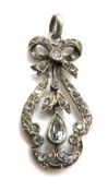 A delightful vintage 830 silver pendant set with white pastes.