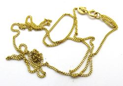 A 9ct gold chain necklace, 45cm in length, hallmarked 375, 1.3g.