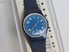 A Swatch watch in Forsail pattern, incor