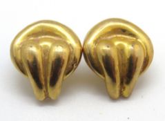 A pair of 9ct gold earrings, hallmarked 375, 8.6g.