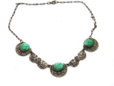 A mid century Bohemian necklace having p