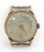 A Smiths 9ct gold mens wristwatch, hallmarked 375, case back weighing 6.