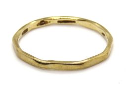 A yellow metal ring, hallmark indistinct, size N, 0.