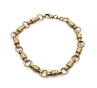 A 9ct gold fancy link bracelet, hallmarked 375, 7g.