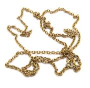 A 9ct gold chain necklace, clasp stamped 9ct, 52cm in length, 3.8g.